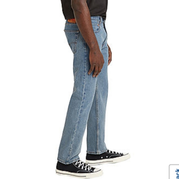 Levi Men's 505 Straight Regular Fit Jeans - Picture 3 of 5
